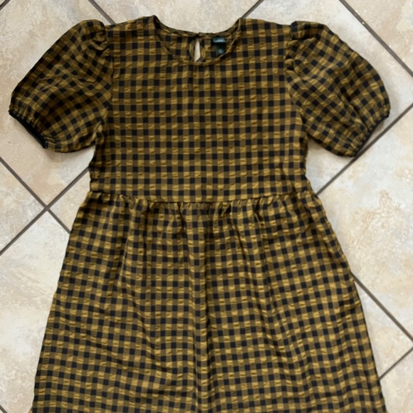 Wild Fable Tiered Gingham Plaid Seersucker Mini Babydoll Dress - Picture 6 of 6